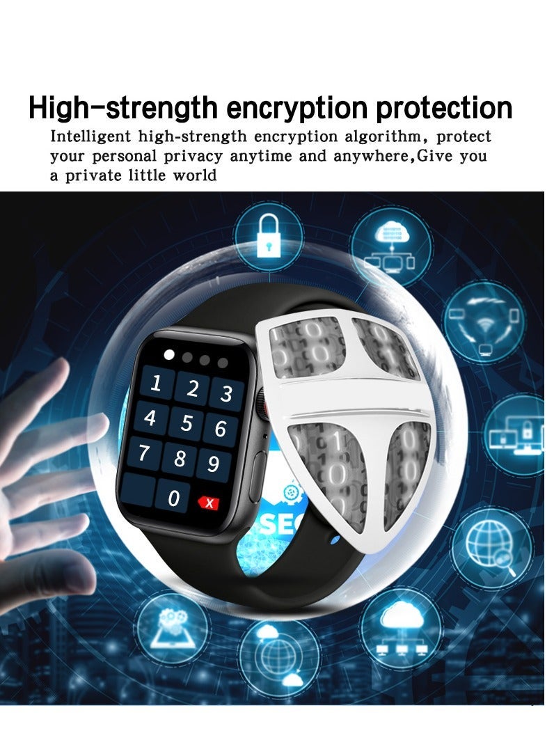 ساعة ذكية لحساب السعرات الحرارية و استقبال الرسائل و المكالمات الاصدار 9 و تدعم اللغة العربية أسود - Image 5